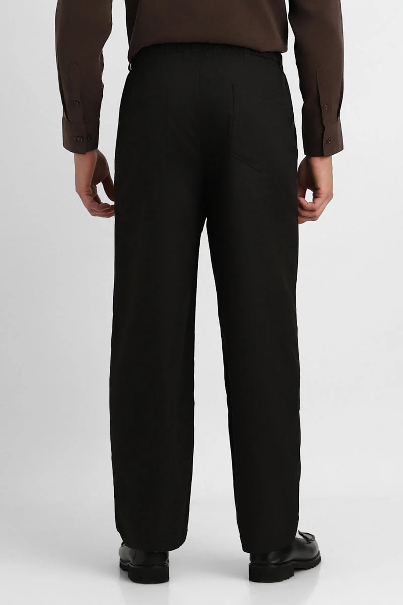Snitch Black Black Baggy Trousers for Men | Best Price UAE